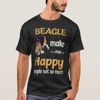 24 Beagle maakt me gelukkig Mensen niet zozeer Bea T-shirt