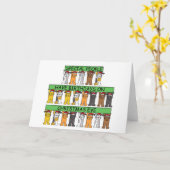 24 december Kerstavond Verjaardag Fun Cats Kaart (Gele Bloem)