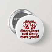 24 Design van de kaasmakerij Ronde Button 5,7 Cm (Voorkant /achterkant)
