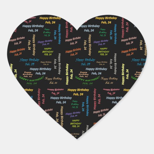 24 februari, 24e verjaardag Sticker (Voorkant)