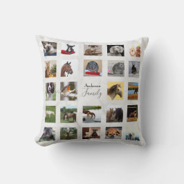 24 FOTO COLLAGE Aandenken - Grijs Marmer Kussen