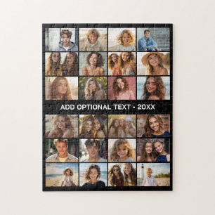 24 Foto Collage Aangepaste Tekst Modern Minimaal Z Legpuzzel