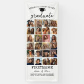 24 Foto Collage Afstuderen Modern Minimaal Wit Spandoek (Verticaal)