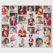 24-Foto Collage Kerstvakantie Cadeaupapier (Vlak)