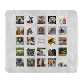 24 FOTO COLLAGE Marmer Uitzicht Trouwcadeau Snijplank