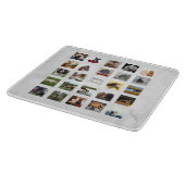 24 FOTO COLLAGE Marmer Uitzicht Trouwcadeau Snijplank (Hoek)