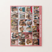24 foto collage met aangepaste tekst legpuzzel (Verticaal)