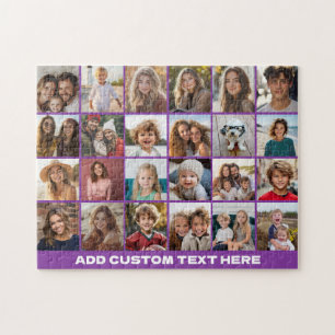24 foto collage met aangepaste tekst legpuzzel