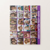 24 foto collage met aangepaste tekst legpuzzel (Verticaal)