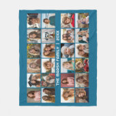 24 foto collage met familienaam datum - fleece deken (Voorkant)