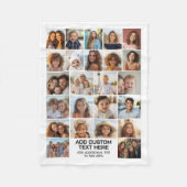 24 foto collage met tekstvak fleece deken (Voorkant)