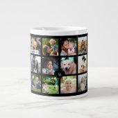 24 foto collage monogram gepersonaliseerd grote koffiekop (Voorkant)