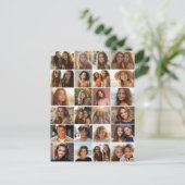 24 Foto Collage Raster - Zwart en Wit Briefkaart (Staand voorkant)
