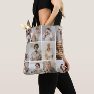 24 Foto collage sjabloon gepersonaliseerd Tote Bag