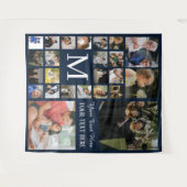 24 foto familie of collage met tekst marineblauw wandkleed (Voorkant (horizontaal))