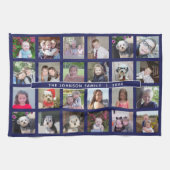 24 foto sjabloon collage met aangepaste tekst theedoek (Horizontaal)