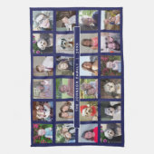 24 foto sjabloon collage met aangepaste tekst theedoek (Verticaal)