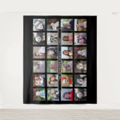 24 foto sjabloon collage met aangepaste tekst wandkleed (Voorkant)