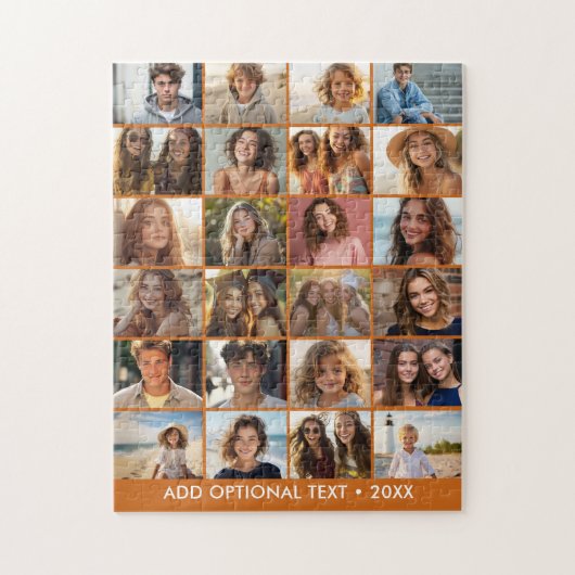 24 Fotocollage - Aangepaste tekst - Modern Minimaa Legpuzzel (Verticaal)