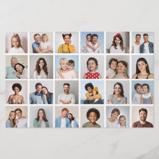 24 Fotocollage bewerkbare kleur Kaart / flyer (Voorkant)