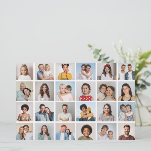 24 Fotocollage bewerkbare kleur Kaart / flyer (Staand voorkant)