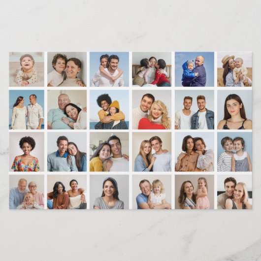 24 Fotocollage bewerkbare kleur Kaart / flyer (Voorkant)