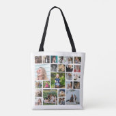 24 Fotocollage op maat Gepersonaliseerd Tote Bag (Achterkant)
