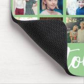 24 fotorooster collage aangepaste tekst trendy muismat (Hoek)