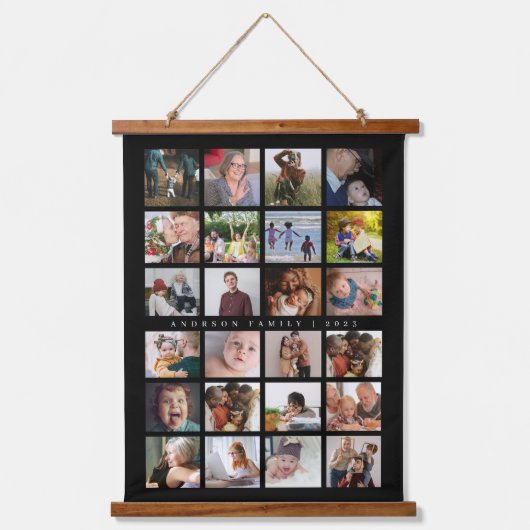 24 foto's familienaam hangend wandkleed (Voorkant)