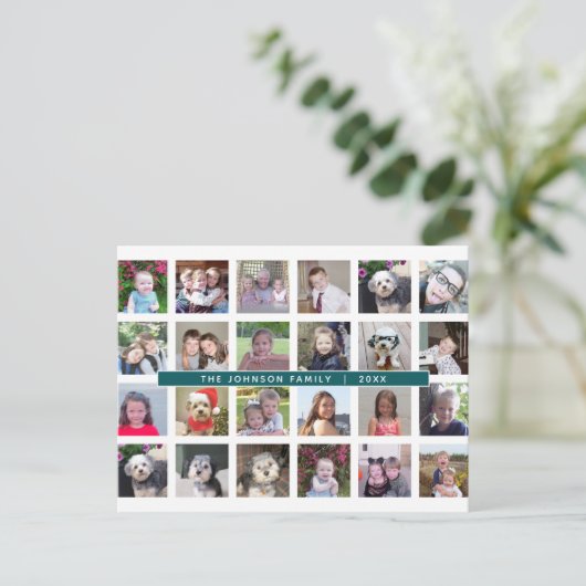 24 Fotosjabloon Collage met aangepaste tekst Briefkaart (Staand voorkant)