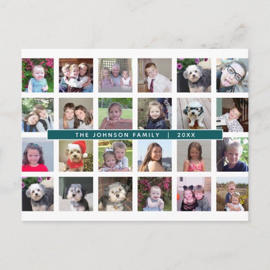 24 Fotosjabloon Collage met aangepaste tekst Briefkaart (Voorkant)