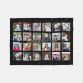24 Fotosjabloon Collage met aangepaste tekst Fleece Deken (Voorkant (Horizontaal))