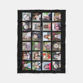 24 Fotosjabloon Collage met aangepaste tekst Fleece Deken (Voorkant)