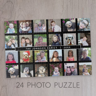 24 Fotosjabloon Collage met aangepaste tekst Legpuzzel