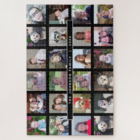 24 Fotosjabloon Collage met aangepaste tekst Legpuzzel (Verticaal)