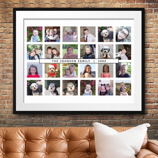 24 Fotosjabloon Collage met aangepaste tekst Poster