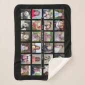 24 Fotosjabloon Collage met aangepaste tekst Sherpa Deken (Voorkant)