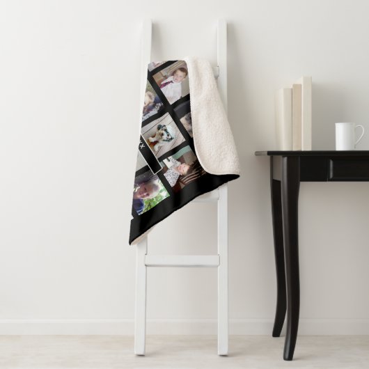 24 Fotosjabloon Collage met aangepaste tekst Sherpa Deken (In situ)