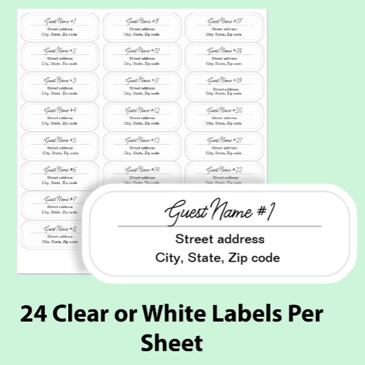24 Gastnamen Helder Retouradres Aangepaste Labels