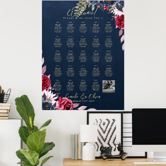 24 Grafiek voor tabelzitplaatsen met namen, PHOTO  Poster (Thuiskantoor)