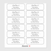 24 Guest Names Clear Labels (Vel)