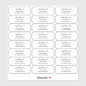 24 Guest Names Clear Return Address Custom Labels (Vel)
