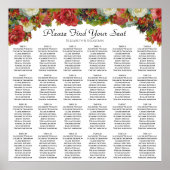 24 Herfst Flowers Wedding Seating Chart Poster (Voorkant)