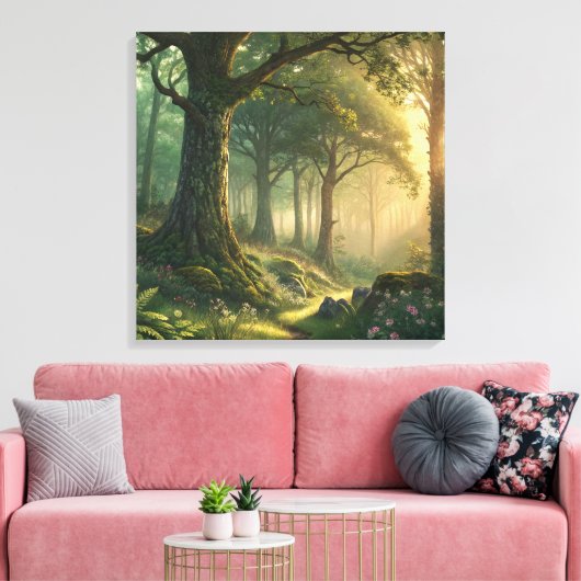 24 Inch Square Custom Canvas Photo Wall Art (Insitu (Woonkamer))