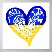 24-inch vierkant poster - ondersteuning Oekraïne (Voorkant)