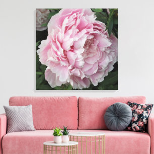 24-inch x24-inch roze pony canvas afdruk