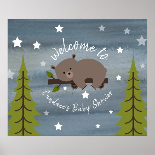 24-inch x 20-inch stijlvol Beer Baby shower Poster (Voorkant)