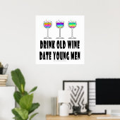 24-inch X 24-inch POSTER - OUDE DRINK, DATUM JONGE (Thuiskantoor)