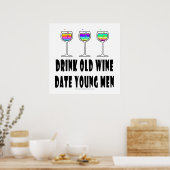 24-inch X 24-inch POSTER - OUDE DRINK, DATUM JONGE (Keuken)
