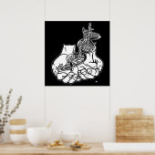 24-inch x 24-inch, Poster papier (matte) zwart (Keuken)